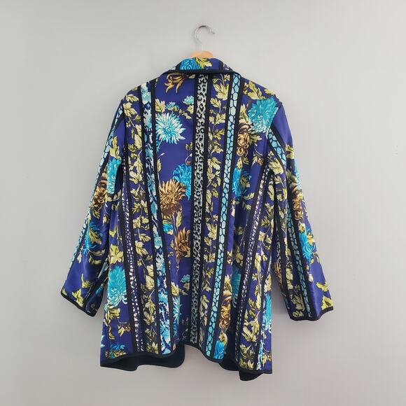 Victor Costa 100% Silk Floral Jacket 1X - Picture 2 of 7